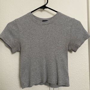 Brandy Melville Grey Ribbed Shirt